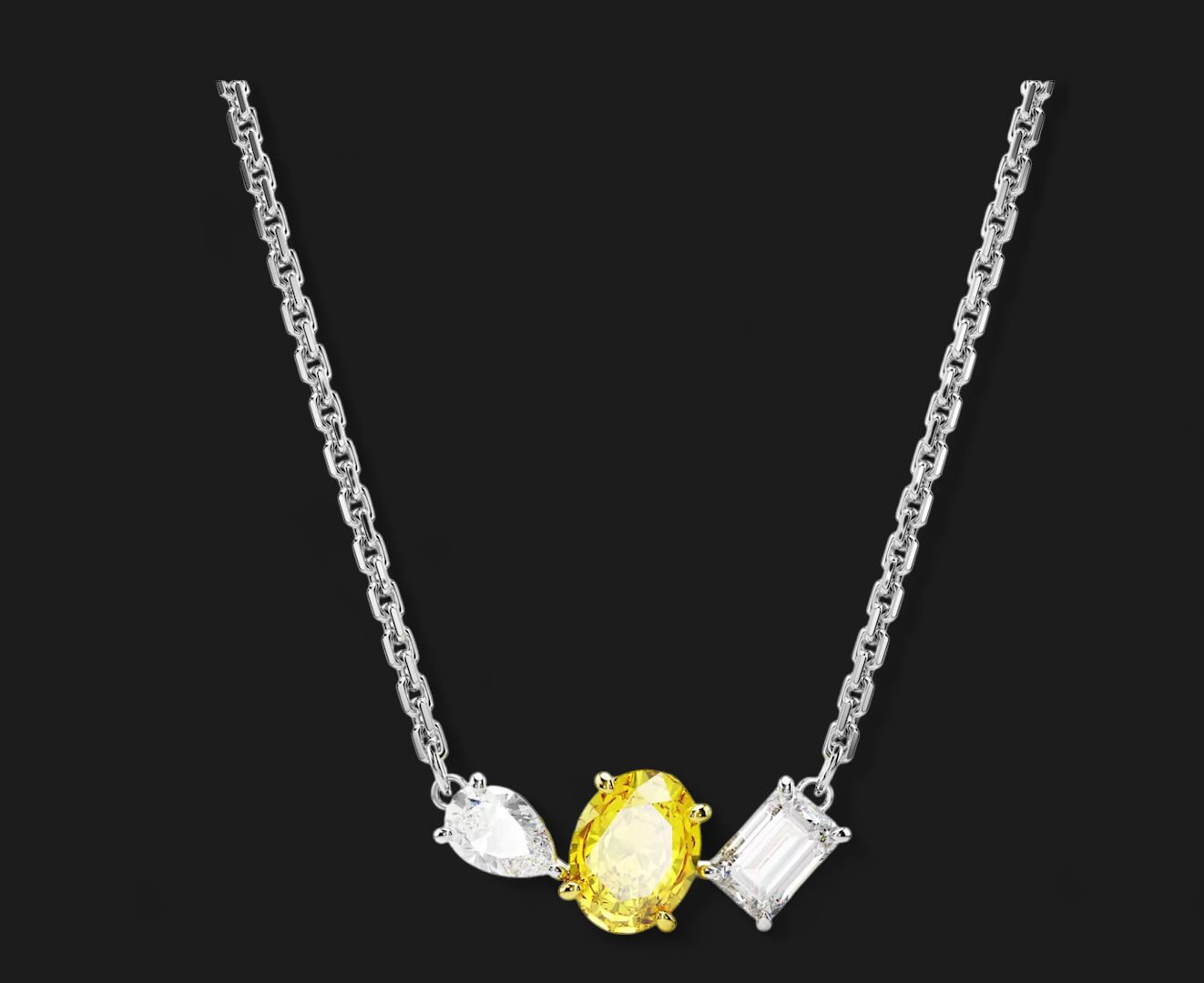 Mesmera Pendant, Mixed Cuts, Yellow, Mixed Metal Finish-5668277