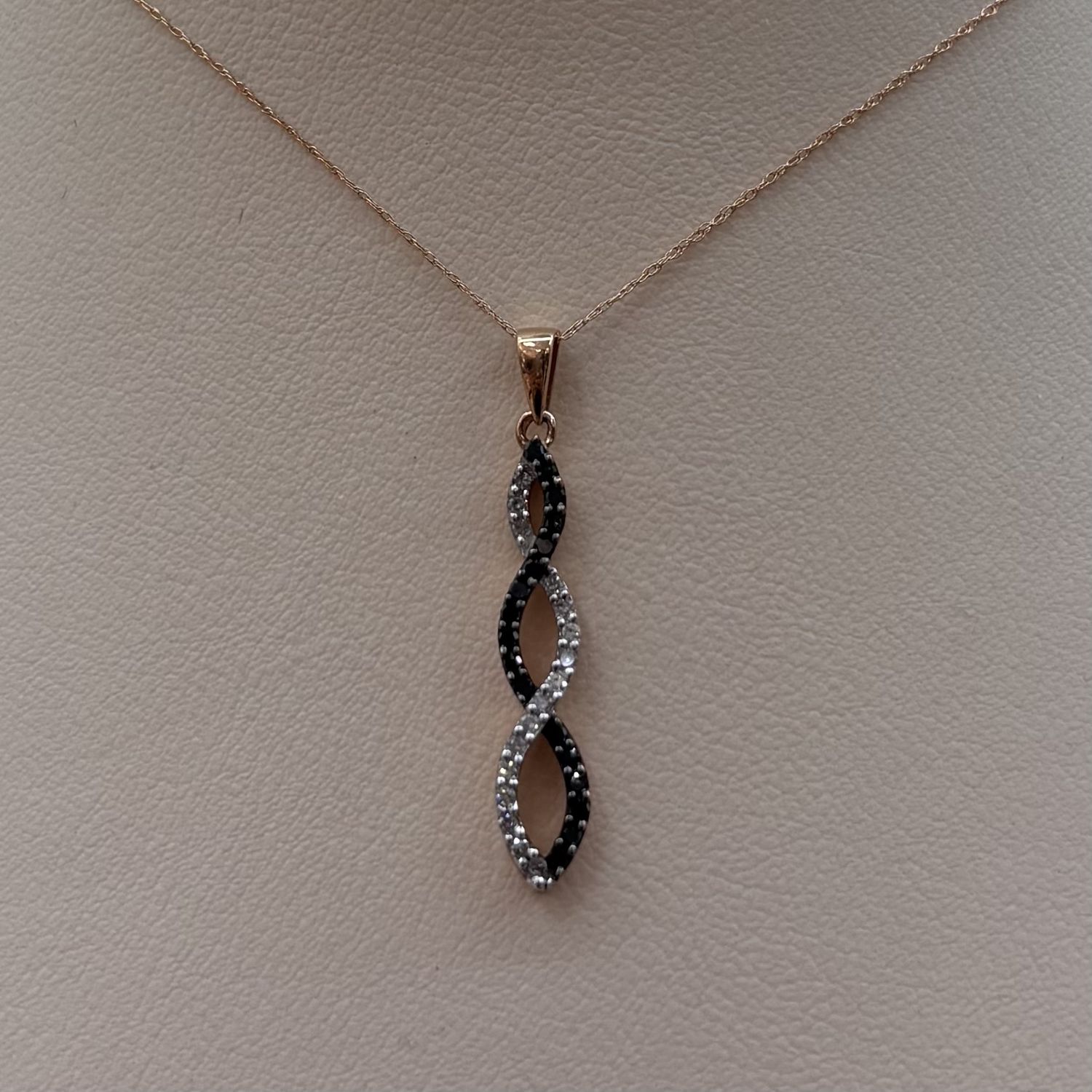 10KR Chocolate Diamond Infinity Pendant