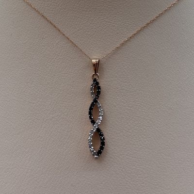 10KR Chocolate Diamond Infinity Pendant
