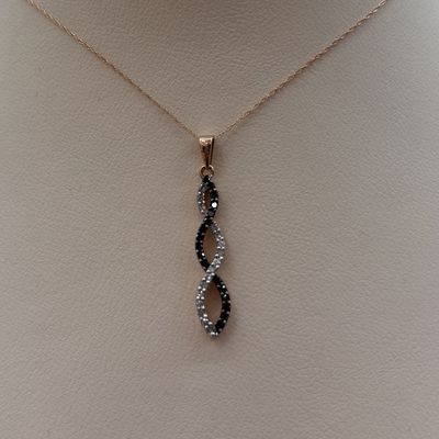 10KR Chocolate Diamond Infinity Pendant