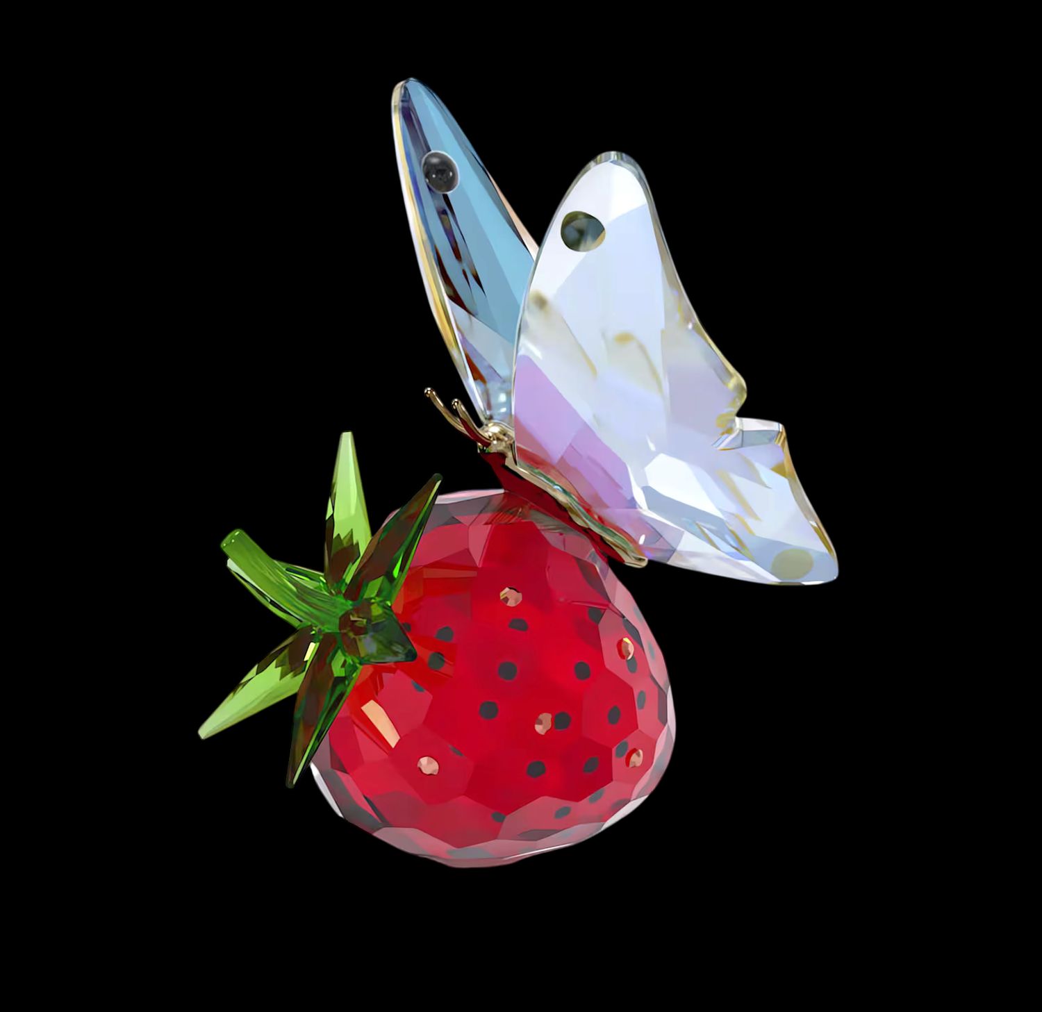 Idyllia Butterfly and Strawberry Figurine, Red-5666846