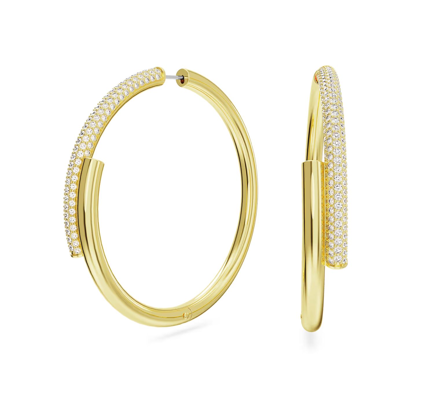 Dextera Hoop Earrings White, Gold-tone-5671808