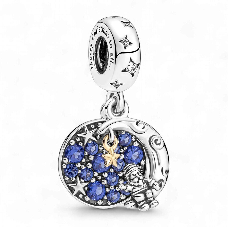 Santa Claus On The Moon Double Dangle Charm-769648C01