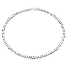 Matrix Tennis necklace, Round cut, White, Rhodium plated - M-5681796