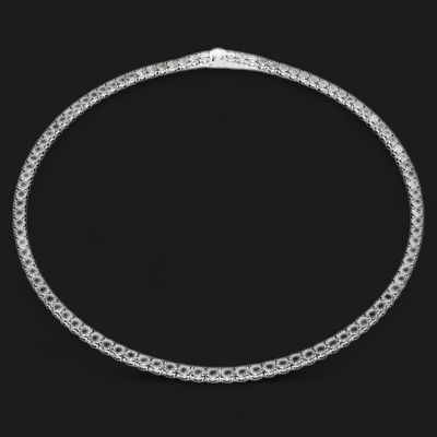 Matrix Tennis Necklace, Round cut, White-5681796