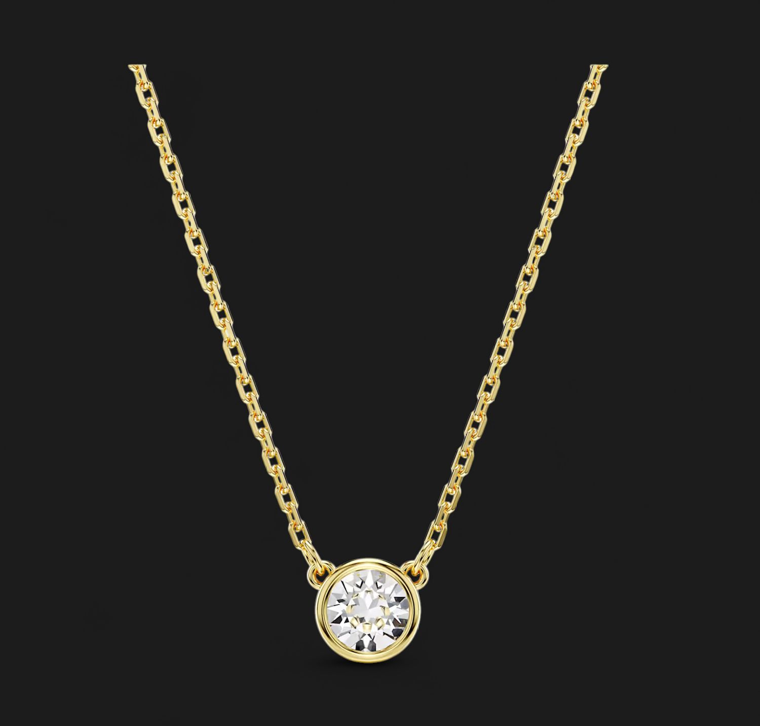 Imber Pendant, Round Cut, White, Gold-Tone 5684511