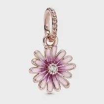 Pink Daisy Flower Dangle Charm - 788771C01