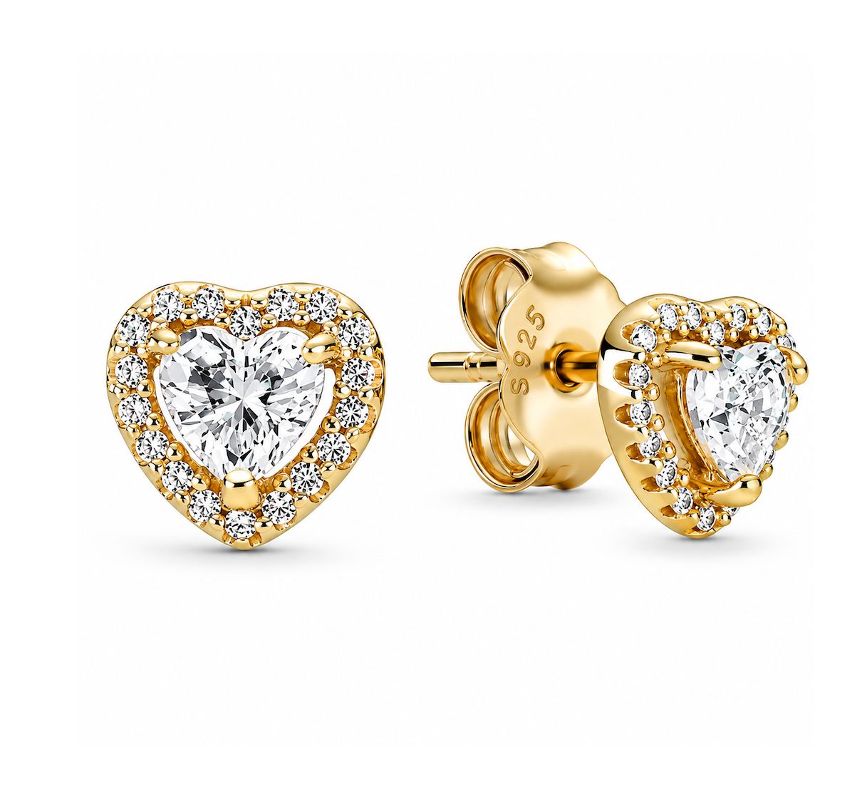 Pandora Elevated Heart Stud Earrings - 259137C01