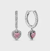 Sparkling Halo Heart Hoop Earrings - 291445C01