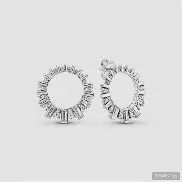 Ice Cube Circle Stud Earrings - 297545CZ