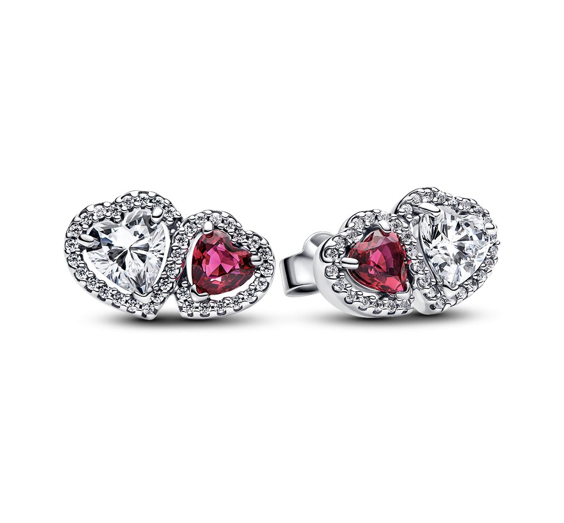 Pandora Halo Hearts Stud Earrings -293633C01