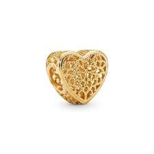Filigree &amp; Beaded Heart Charm - 768657C00