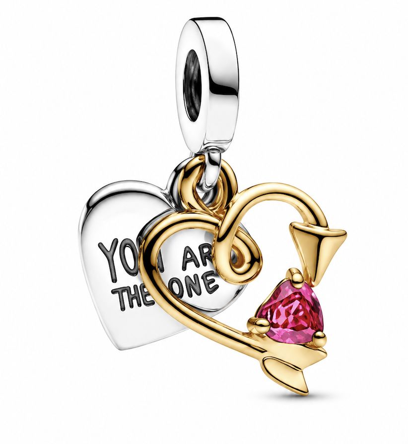Engravable Heart &amp; Arrow Double Dangle Charm-763622C01