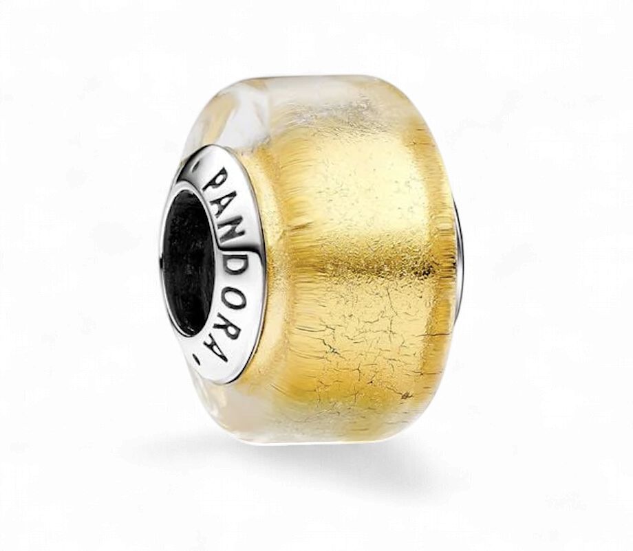 Golden Mini Murano Glass Charm-793353C00