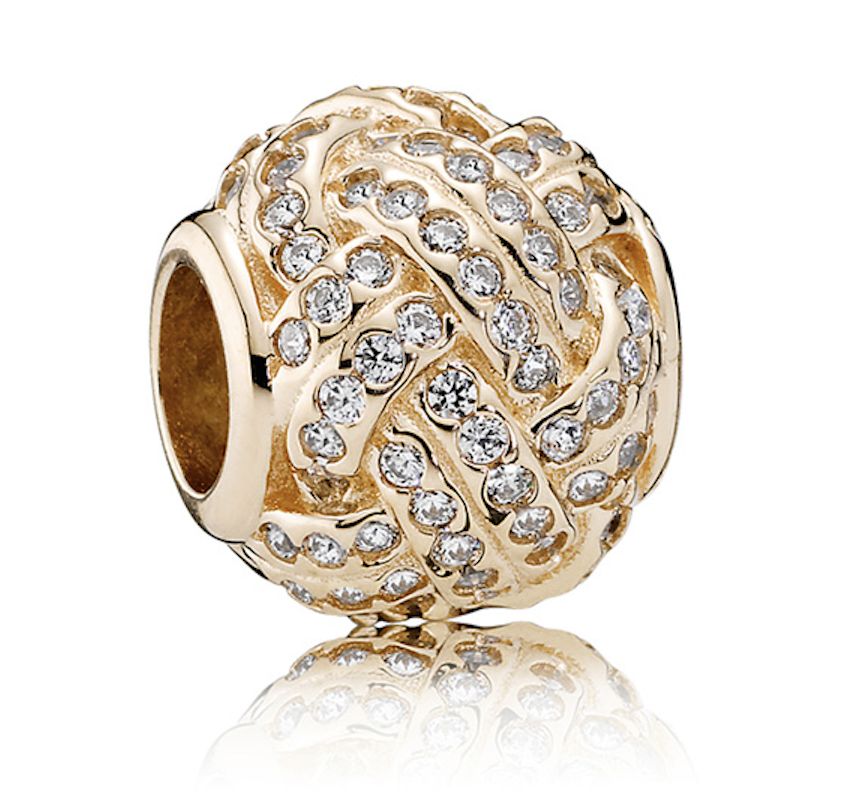 Shimmering Knot 14k Solid Gold Charm-750991CZ
