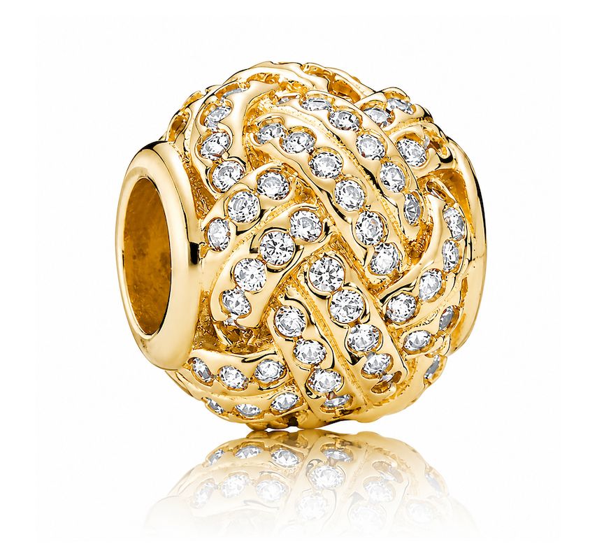 Shimmering Knot 14k Solid Gold Charm-750991CZ