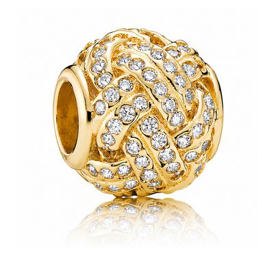 Shimmering Knot 14k Solid Gold Charm-750991CZ