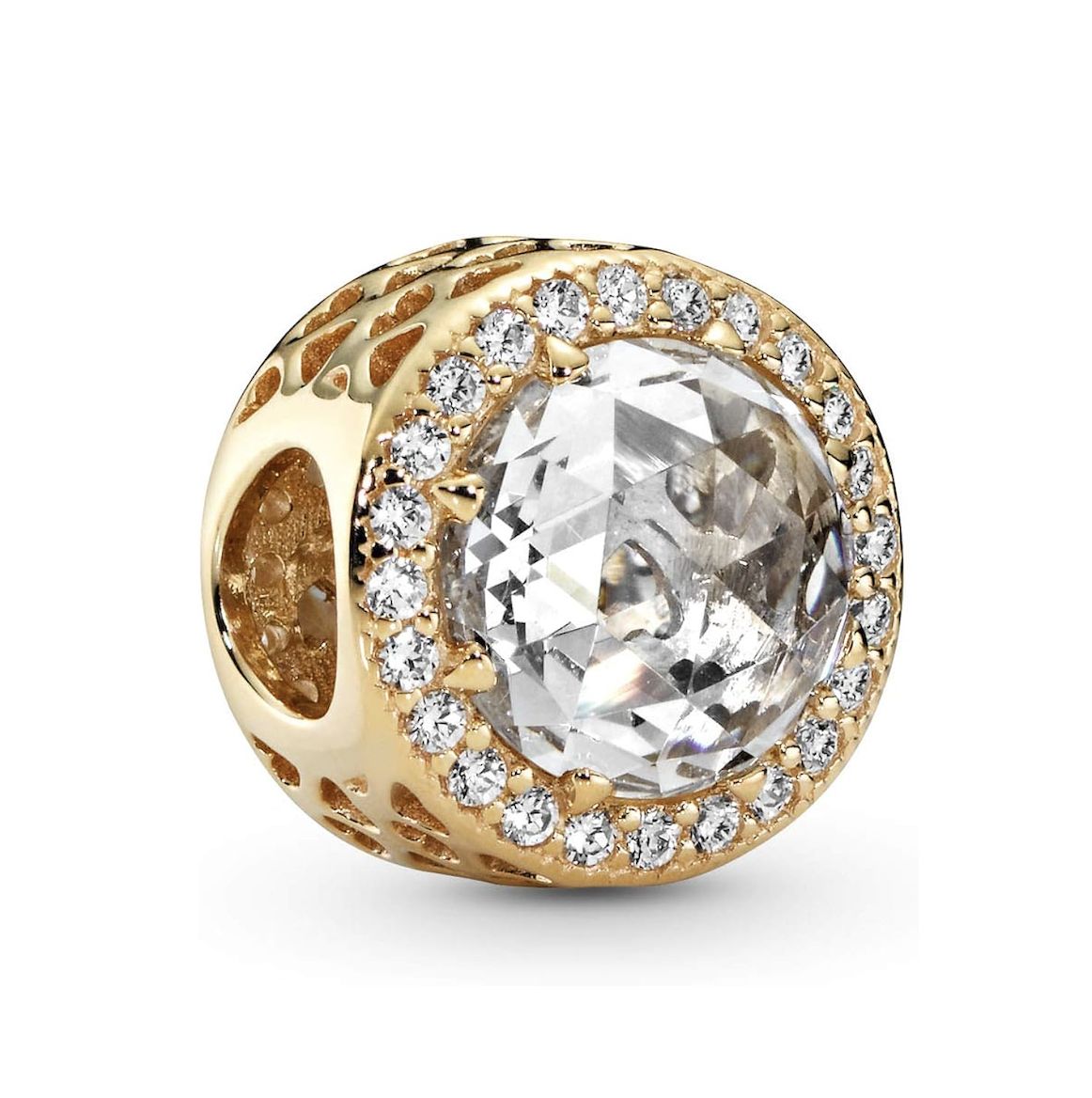 Sparkling 14k Solid Gold Clear Charm-750843CZ