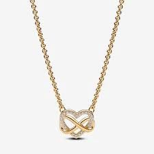 Sparkling Infinity Heart Collier Necklace - 362666C01-50