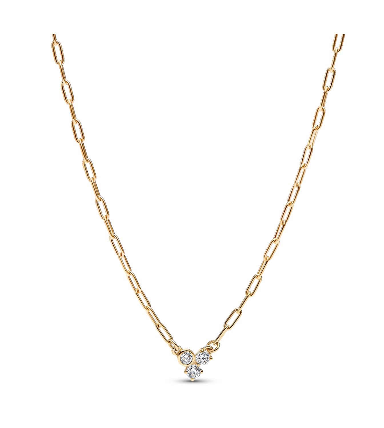 Pandora Era Lab-Grown Diamond Cluster Paperclip Chain Necklace -353734C01-45