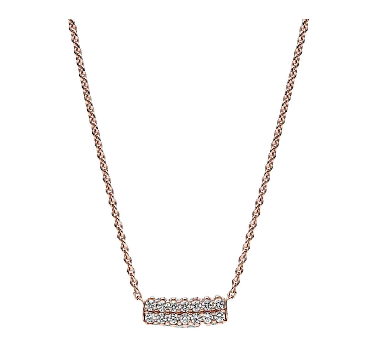 Pandora Timeless Pavé Double-Row Bar Collier Necklace - 382621C01-45