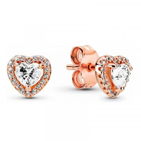 Sparkling Elevated Heart Stud Earrings - 288427C01