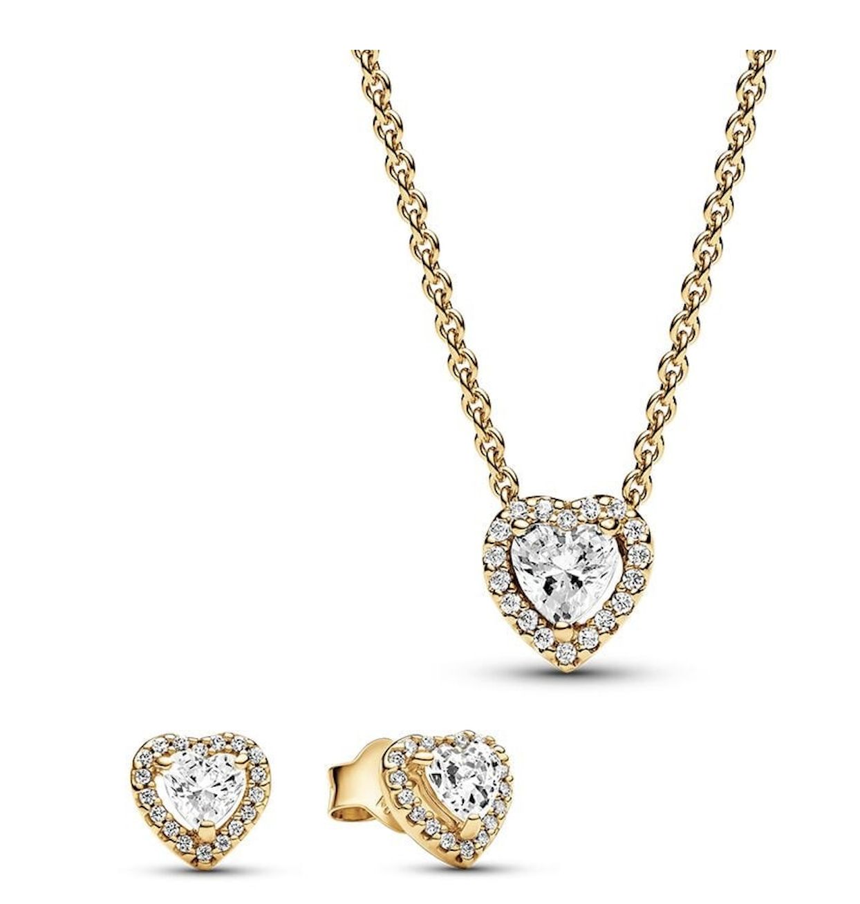 Sparkling Elevated Heart Jewelry Gift Set-B802372-1