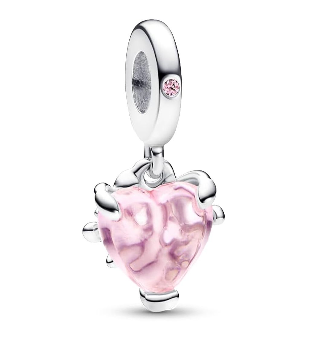 Pink Family Tree &amp; Heart Dangle Charm - 792654C01
