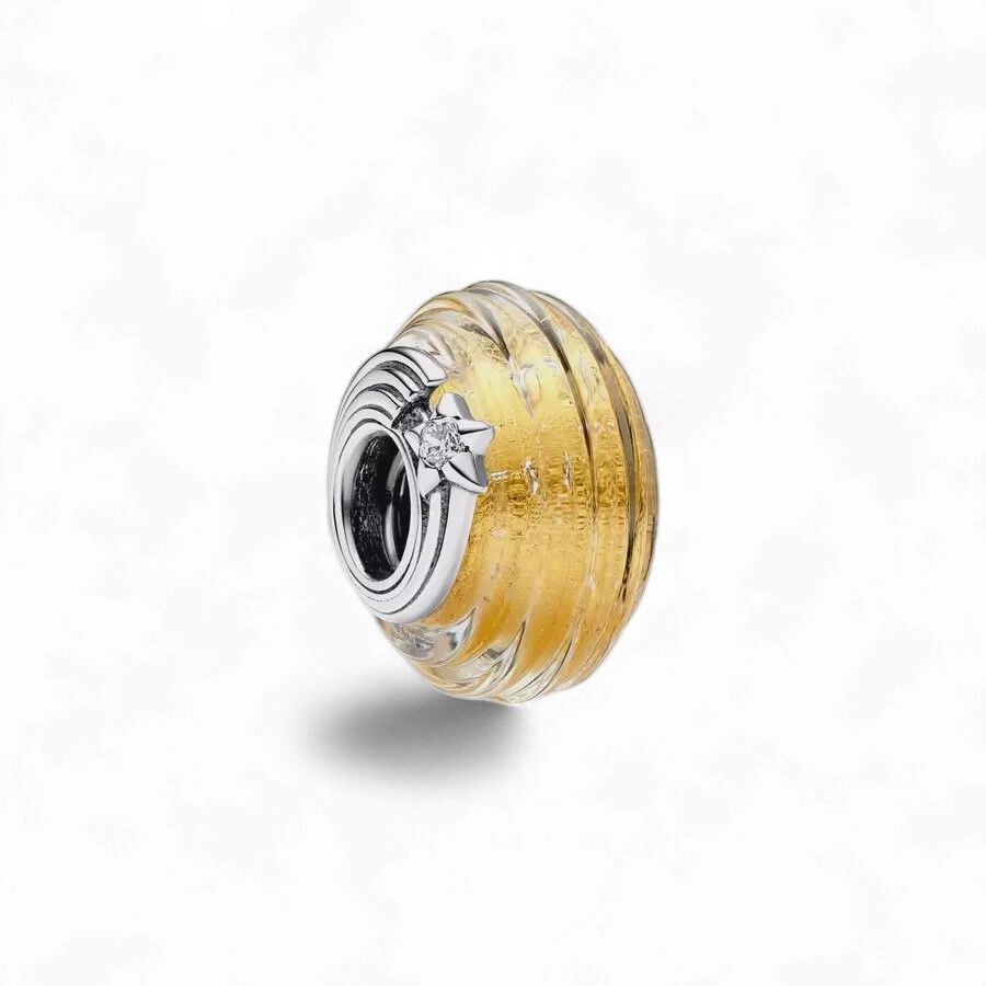 Shooting Star Grooved Murano Glass Charm - 792982C01