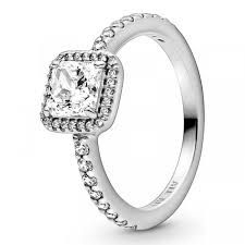 Square Sparkle Halo Ring - 198863C01