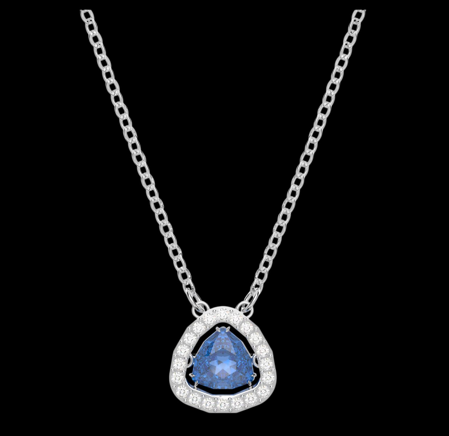 Millenia Necklace,Trilliant Cut, Blue-5640290