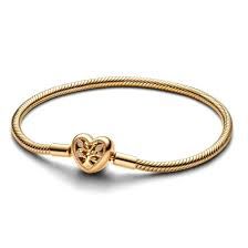 Family Tree Heart Clasp Snake Chain Bracelet - 563516C01