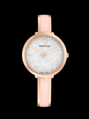 Crystalline Delight Watch, Metal Bracelet, Pink, Rose Gold Finish-5642221