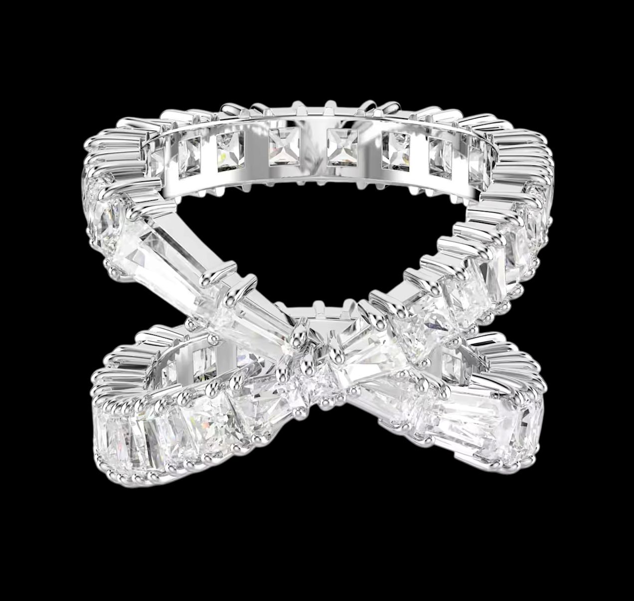 Hyperbola Ring, Infinity, White, Silver Tone (Size 58)-5677633