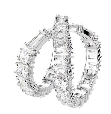 Hyperbola Ring, Infinity, White, Silver Tone-5677633