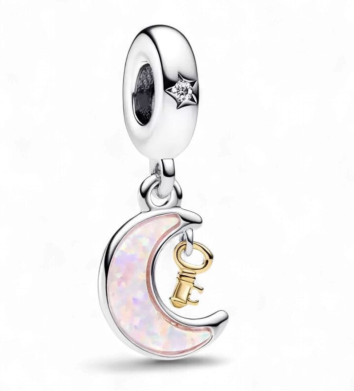 Two-Tone Key &amp; Moon Dangle Charm - 762985C01