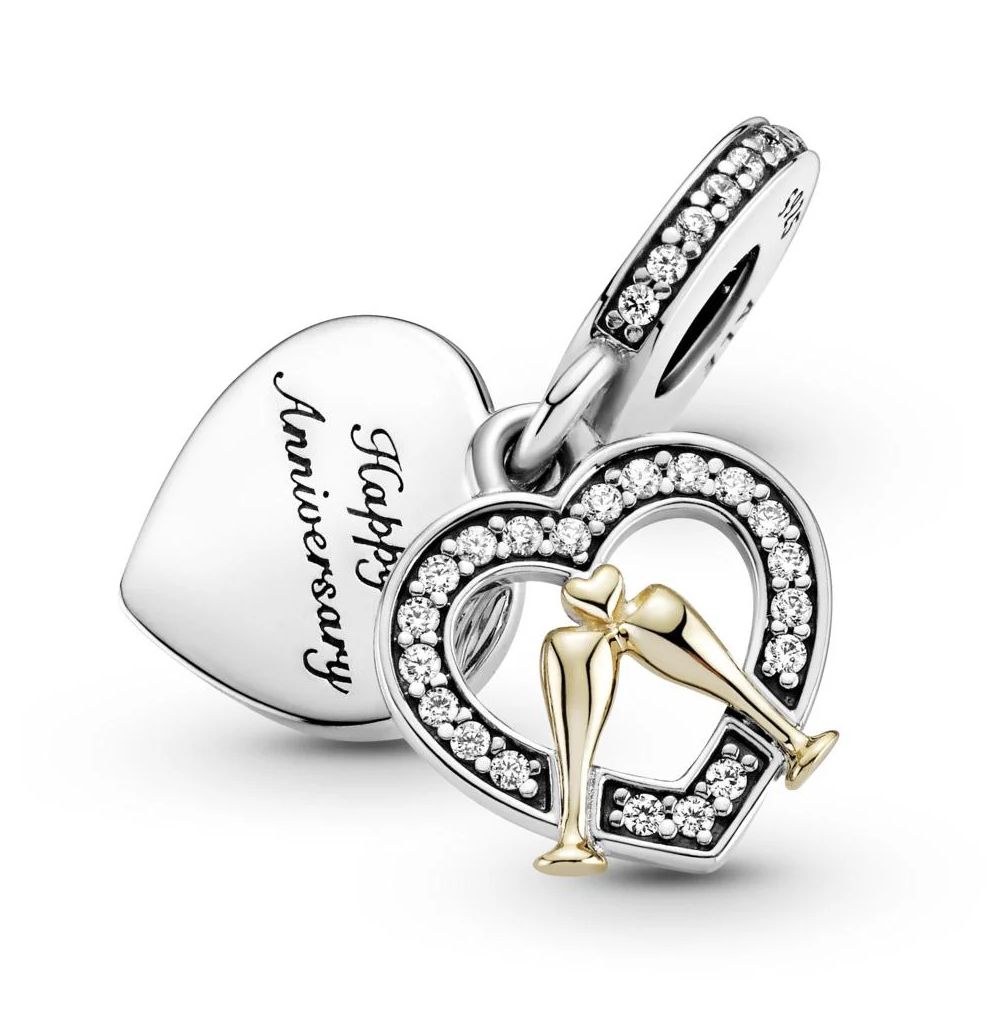 Two-Tone Happy Anniversary Dangle Charm - 799322C01
