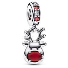 Red Nose Reindeer Murano Dangle Charm - 792330C01