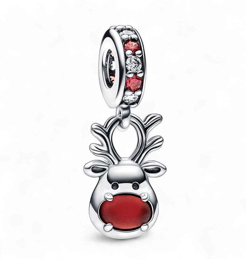 Red Nose Reindeer Murano Dangle Charm - 792330C01