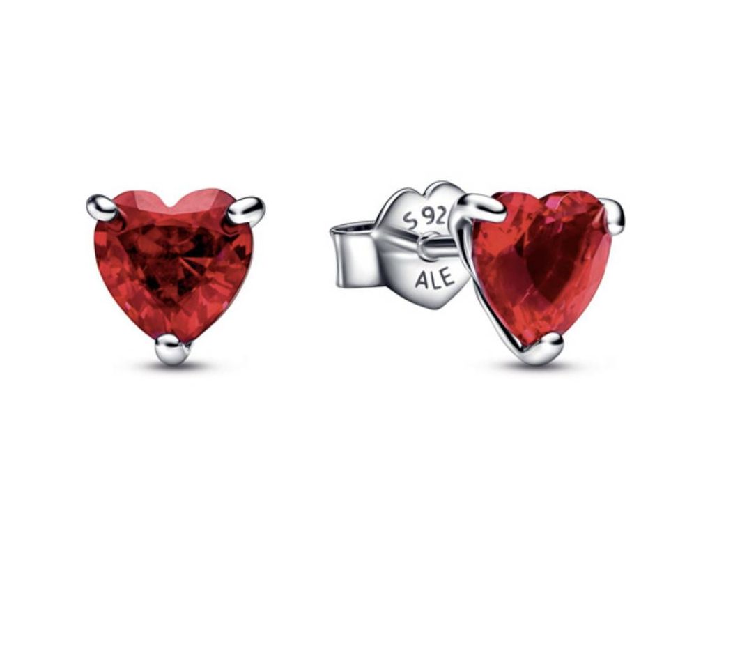 Pandora Red Heart Stud Earrings - 292549C01