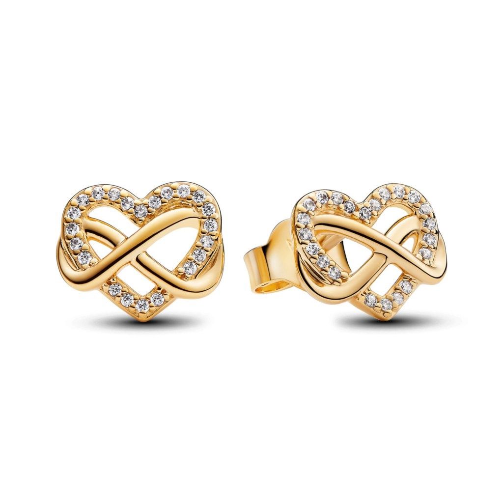 Pandora Sparkling Infinity Heart Stud Earrings - 262667C01