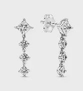 Sparkling Round &amp; Square Drop Earrings - 290045C01