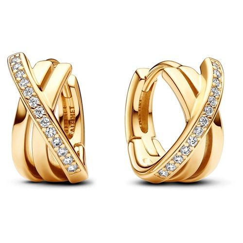 Crossover Pavé Hoop Earrings-263150C01