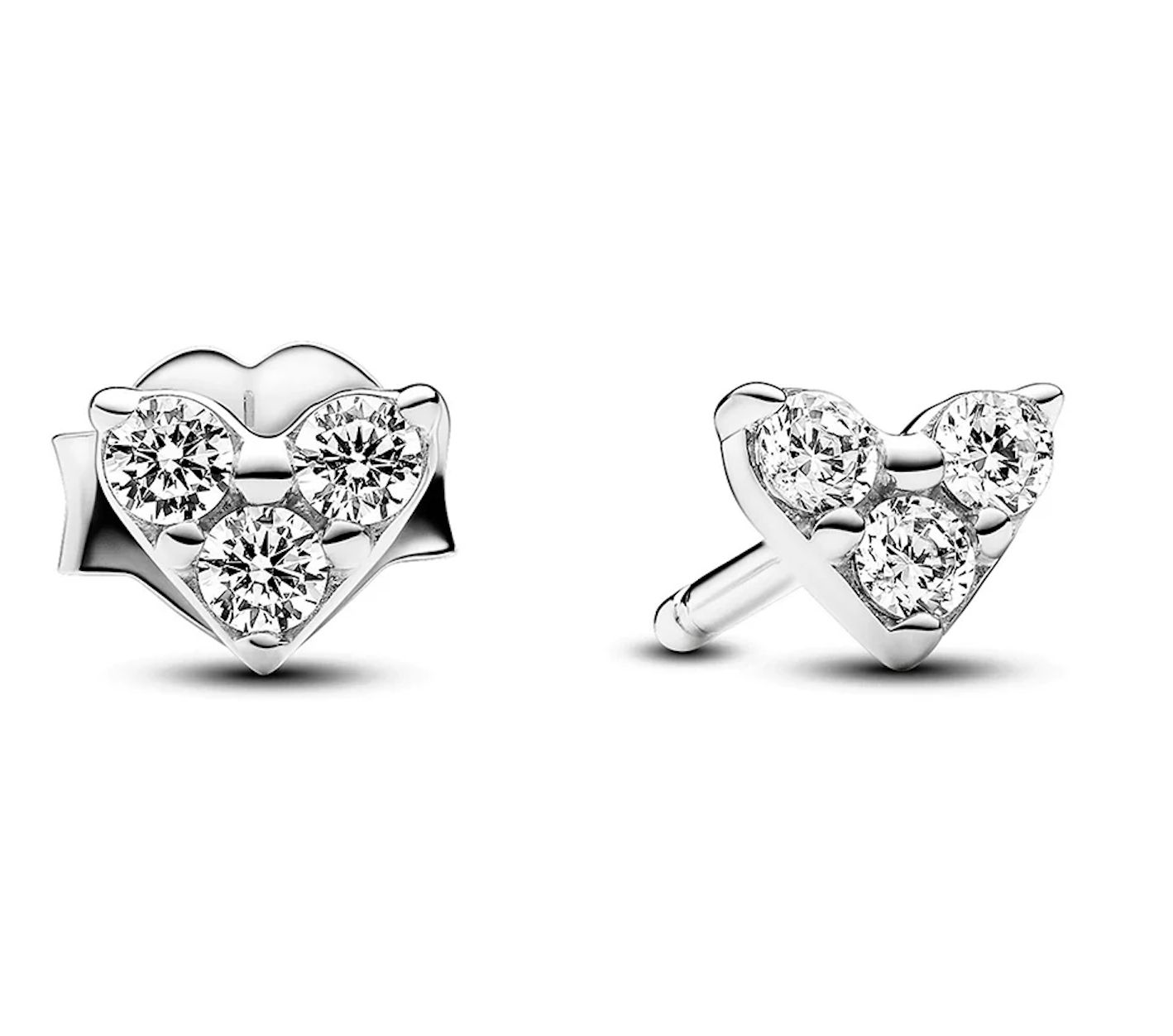 Pandora Triple Stone Heart Stud Earrings - 293003C01