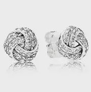 Shimmering Knot Stud Earrings - 290696CZ