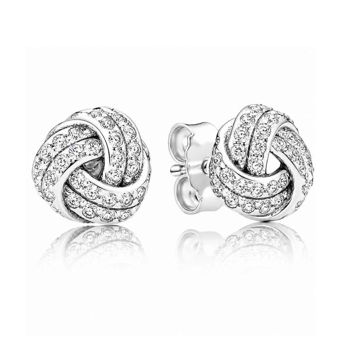 Pandora Shimmering Knot Stud Earrings-290696CZ