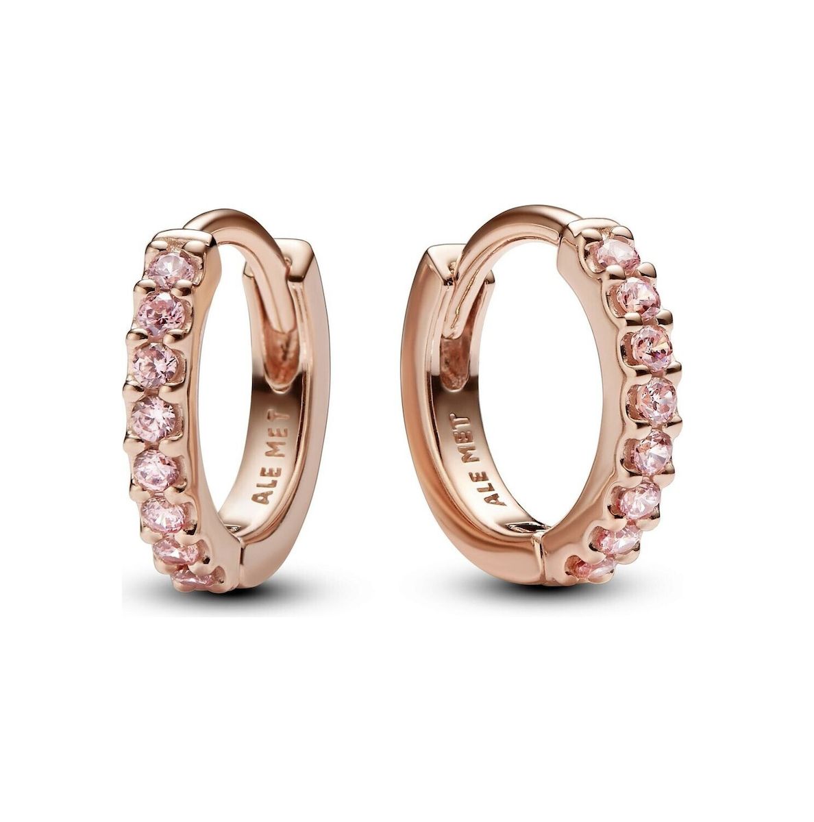 Sparkling Pink Huggie Hoop Earrings-283015C01