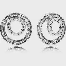 Pandora Logo Circle Stud Earrings - 297446CZ