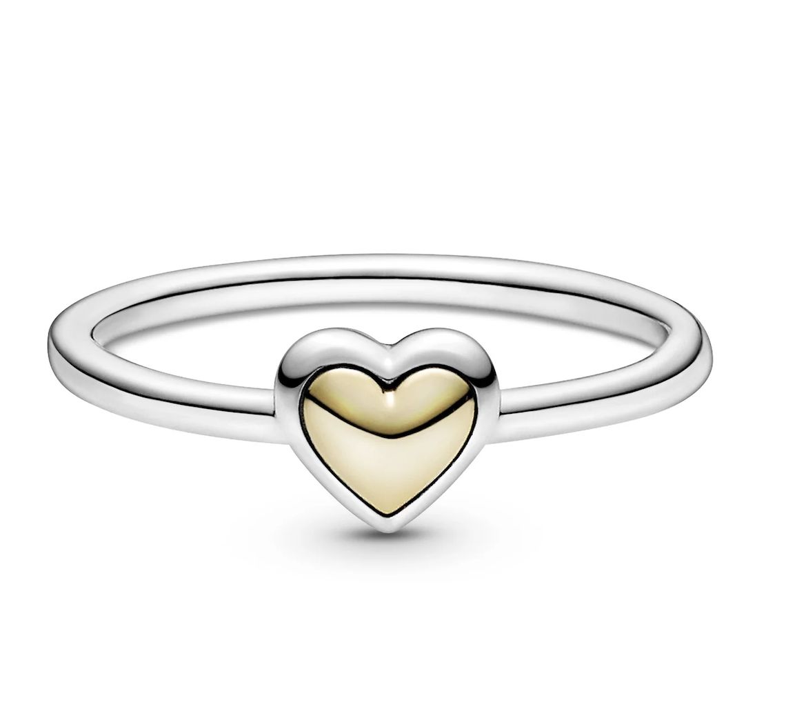 Domed Golden Heart Ring-199396C00