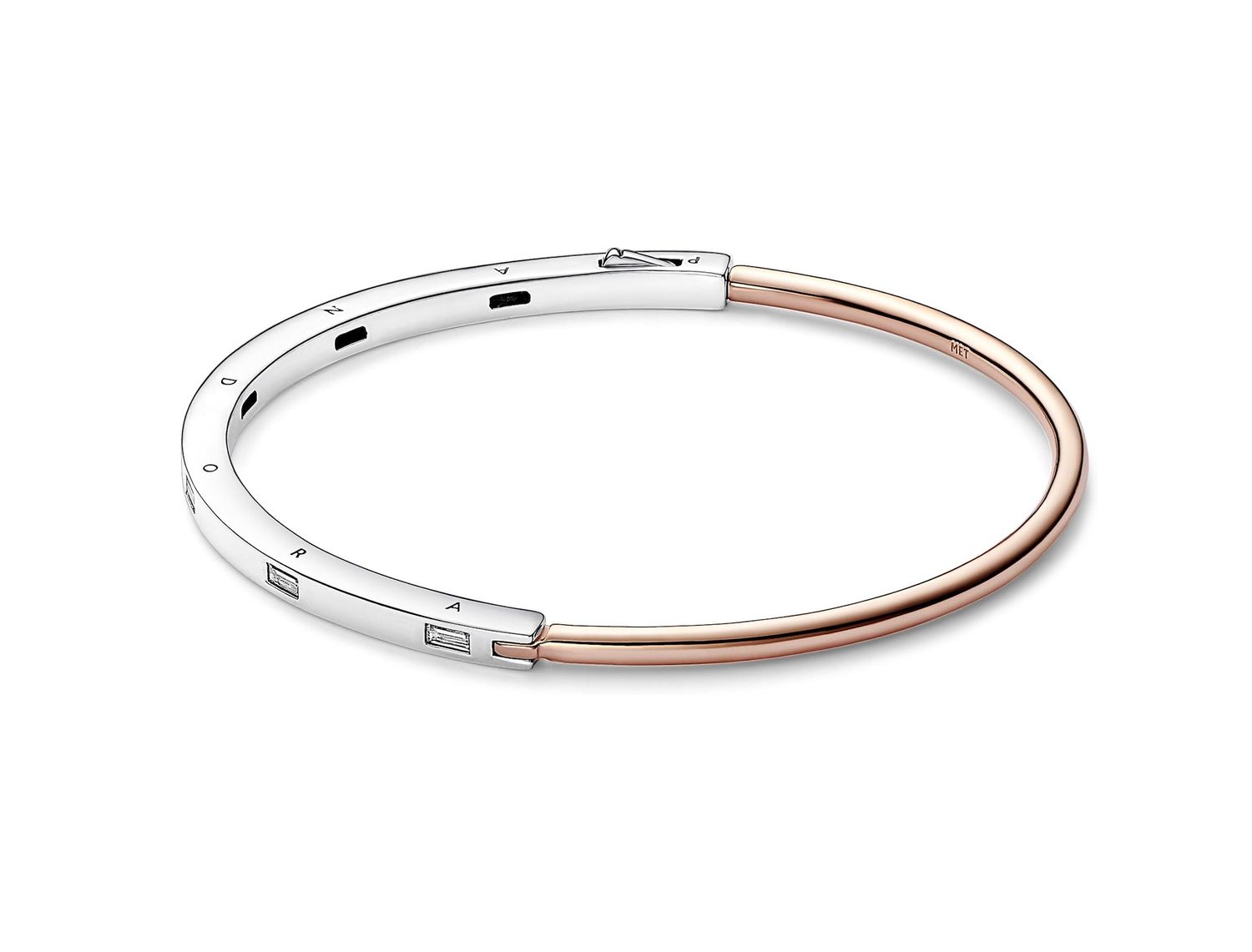 Pandora Signature Two-tone I-D Pavé Bangle-582740C01